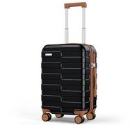 Vipbox Carry On Suitcase 20 Inch Hard Shell (3-Years VIP Service) Small Ultra Lightweight Luggage 100% Polycarbonate Durable Travel Cabin Suitcase with TSA Lock Spinner Wheels, Premium Black
