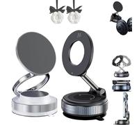 Vipbugo Phone Holder, Vipbu Phone Mount, 360° Adjustable Vacuum Magnetic Phone Holder, Vipbu Car Magnetic Mount, Rotatable/Foldable/Super Strong Suction For Gym Running, Cycling & Outdoor (C+D)