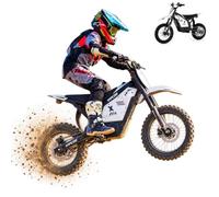 VIPCOO H2 Electric Dirt Bike,3500W 40MPH Electric Motorcycle (H2) | 23AH Battery,45Miles Range,14"/12" Off Road Tire,Dual Hydraulic Brakes,Nitrogen Suspension,for Adult Teen,Fit Age 13+