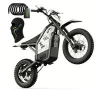 VIPCOO H2 Electric Dirt Bike for Adults/Teens (White H2) | 220N·M,40MPH,48V 23AH Detachable Battery Range 60KM.14/12" All-Terrain Tyres. Dual Suspension/Breaks