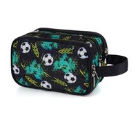 Vipdeal Kids Toiletry Bag for Girls and Boys, Black Soccer
