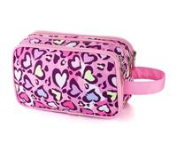 Vipdeal Kids Toiletry Bag for Girls and Boys, Cheetah-Pink
