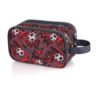 Vipdeal Kids Toiletry Bag for Girls and Boys, Red Soccer