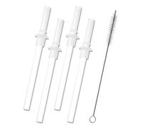 Vipdrive Replacement Straws and Bite Value Compatible with Infantino - My First Tumbler 9 fl.oz, 4 pcs Food-Grade Soft Silicon White
