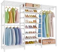 VIPEK S3 Freestanding Clothes Rack Heavy Duty Garment Rack 6-Tier Shoe Racks Closet Storage Organizer Large Wardrobe, Hanging Rod, Adjustable Metal Shelf, 68.9" L x 15.7" W x 76.4" H, White