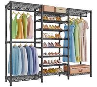 VIPEK S3 Heavy Duty Freestanding Garment Rack Closet Storage Organizer with 6-Tier Shoe Rack, Hanging Rod, Adjustable Shelf, 68.9" L x 15.7" W x 76.4" H, Black