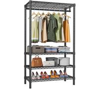 VIPEK V1S Wire Garment Rack 4 Tiers Heavy Duty Clothes Rack for Hanging Clothes Large Clothing Rack Freestanding Closet with Hanging Rod, 35.4'' L X 15.7'' W X 70.9'' H, Max Load 500LBS, Black