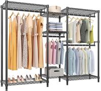VIPEK V6 Heavy Duty Clothes Rail with Adjustable Shelves, Freestanding 175 x 40 x 194 cm, Max Load 386 kg, Black
