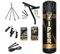 Viper 13 Piece 4ft Heavy Filled Boxing Punch Bag Set Gloves Bracket Chain MMA