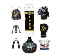 VIPER 5.5ft Free Standing Punch Bag Set - Heavy Duty Boxing & Kickboxing Training Bag with Gloves, Adjustable Water/Sand Base, MMA Muay Thai Home Gym Workout Equipment