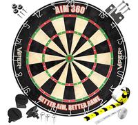 Viper AIM 360 Tournament Bristle Steel Tip Dartboard Set with Staple-Free Razor Thin Metal Spider Wire, Self-Healing Premium-Grade Sisal, Aiming Marks, Movable Target Circles for Focused Training