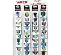 Viper Assorted 2D Glitter Dart Flights on Display Card: 40 Sets of Mixed (Standard and Slim) Flights, 120 Pieces