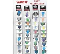 Viper Assorted Dimplex Dart Flights on Display Card: 40 Sets of Mixed (Standard and Slim) Flights, 120 Pieces