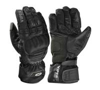 ViPER Axis-8 Motorcycle Gloves for Men and Women - Full Finger Premium Leather Motorbike Waterproof Glove With CE Hand Armour Protection For Sports Road Racing & Riding (Black,XS)