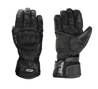 ViPER Axis-8 Motorcycle Gloves for Men and Women - Full Finger Premium Leather Motorbike Waterproof Glove With CE Hand Armour Protection For Sports Road Racing & Riding (Black,XL)