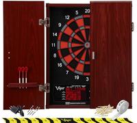 Viper by GLD Products Neptune Electronic Dartboard Cabinet Combo Pro Size Over 55 Games Large Auto-Scoring LCD Cricket Display Extended Dart Catch Area 16 Player Multiplayer with Soft Tip Darts and