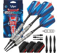 Viper by GLD Products Sidewinder 80% Tungsten Soft Tip Darts, Coarse Knurling, 18 Grams,Silver,21-3226-18