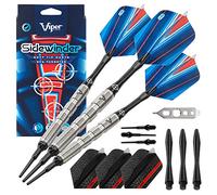 Viper by GLD Products Sidewinder 80% Tungsten Soft Tip Darts, Fine Knurling, 18 Grams,Silver,21-3225-18