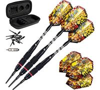 Viper by GLD Products Unisex 80% Storage/Travel Case, Knurling, Viper Jaguar 80 Tungsten Soft Tip Darts with Storage Travel Case Medium Knurling 18 Grams, Black, Two Wide Knurled Sections UK