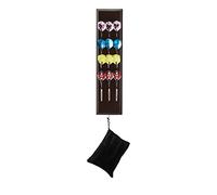 Viper Dart Caddy Solid Wood Wall Mounted Dart Holder/Stand with Accessory Storage Bag, Displays 4 Sets of Steel/Soft Tip Darts, Compatible with All Sisal & Electronic Dartboards, Surrounds & Cabinets