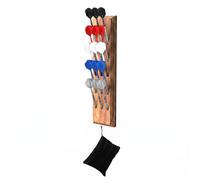 Viper Dart Caddy Solid Wood Wall Mounted Dart Holder/Stand with Accessory Storage Bag, Displays 4 Sets of Steel/Soft Tip Darts, Compatible with All Sisal & Electronic Dartboards, Surrounds & Cabinets