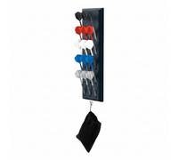 Viper Dart Caddy Solid Wood Wall Mounted Dart Holder/Stand with Accessory Storage Bag, Displays 4 Sets of Steel/Soft Tip Darts, Compatible with All Sisal & Electronic Dartboards, Surrounds & Cabinets