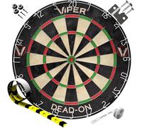 Viper Dead-On Tournament Bristle Steel Tip Dartboard Set with Staple-Free Bullseye, Metal Triangular Spider Wire for Reduced Bounce Outs and Increased Scoring; High-Grade Self-Healing Sisal Board