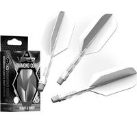 Viper Diamond Core Integrated Dart Flight & Shaft System - Precision Darting Accessory with Tough Polymers for Enhanced Performance, Set of 3, InBetween Shaft, Slim Flight, White