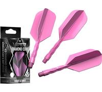 Viper Diamond Core Integrated Dart Flight & Shaft System - Precision Darting Accessory with Tough Polymers for Enhanced Performance, Set of 3, InBetween Shaft, Slim Flight, Neon Pink