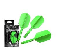 Viper Diamond Core Integrated Dart Flight & Shaft System - Precision Darting Accessory with Tough Polymers for Enhanced Performance, Set of 3, InBetween Shaft, Slim Flight, Neon Green
