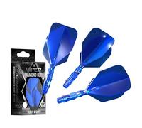 Viper Diamond Core Integrated Dart Flight & Shaft System - Precision Darting Accessory with Tough Polymers for Enhanced Performance, Set of 3, Short Shaft, Standard No6 Flight, Blue