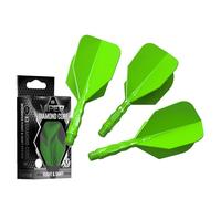 Viper Diamond Core Integrated Dart Flight & Shaft System - Precision Darting Accessory with Tough Polymers for Enhanced Performance, Set of 3, Short Shaft, Standard No6 Flight, Neon Green