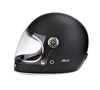 ViPER F656 Full Face Motorbike Helmet Vintage Fibreglass Classic Motorcycle Helmets For Adult Men and Women - Matt Black - M