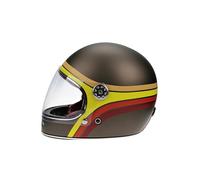 ViPER F656 Full Face Motorcycle Helmets ECE 22.06 Approved Vintage Motorbike Helmet for Adult Men and Women Bike Safety Wear Helmet (Rust Stripe Graphic,L)