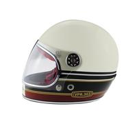 ViPER F656 Full Face Motorcycle Motorbike Helmet ECE 22.06 Approved Vintage Motorbike Helmets for Adult Men and Women Touring Urban Bike Safety Wear Full Face Helmet (Stripes Cream/Burgundy,XS)