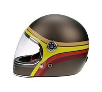 ViPER F656 Full Face Motorcycle Motorbike Helmet ECE 22.06 Approved Vintage Motorbike Helmets for Adult Men and Women Touring Urban Bike Safety Wear Full Face Helmet (Rust Stripe Graphic Matt,XL)