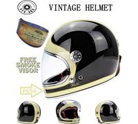 ViPER F656 Full Face Motorcycle Motorbike Helmet ECE 22.06 Approved Vintage Motorbike Helmets for Adult Men and Women Touring Urban Bike Safety Wear Full Face Helmet (Black/White,XL)