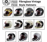 VIPER F656 RETRO VINTAGE 70s STYLE FIBREGLASS FULL FACE MOTORCYCLE ECE HELMETS