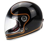 Viper F656 Vintage Motorcycle Helmet Black Copper ECE Approved Touring Urban Bike Safety Wear - Black/Copper - S
