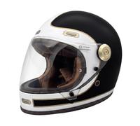 ViPER F660 Vintage Full Face Motorcycle Helmet Fibreglass Shell ECE 22.06 Approved Anti-Scratch Lock-Down Visor Removable Washable Suede Interior Double D Fastening XS-2XL