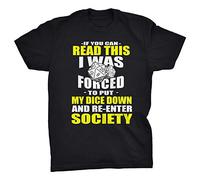 Viper Forced to Put My Dice Down Funny Dungeons T-Shirt (Black, XXXL)