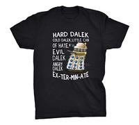 Viper Hard Dalek Cold Dalek Little Can of Hate Evil Dalek Angry Dalek Exterminate T-Shirt (Black, L)