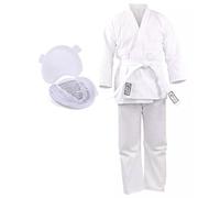 VIPER Karate Uniform with Belt and Free Gum Shield, White Poly-Cotton Training Suit (4/170cm)