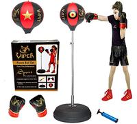 Viper Kids/Junior/Children Free Standing Punch Boxing Bag Set Toy 4FT with Free Gloves White/Gold