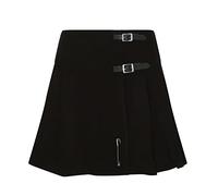 Viper London Mini Skirt 16.5 Inch Wraparound Black Loosely Pleated Kilt Skirt