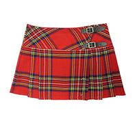 Viper London Women's Tartan Wrap Around Micro Mini Kilt Skirt Parties Halloween Red/Black