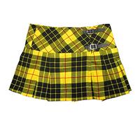 Viper London Women's Tartan Wrap Around Micro Mini Kilt Skirt Parties Halloween Yellow