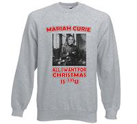 Viper Mariah Curie All I Want for Christmas is 235U Funny Science Uranium Marie Sweatshirt (Grey, L)