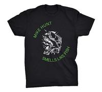 Viper Mike Hunt Smells Like Fish Offensive Funny Anglers T-Shirt (Black, 5XL)