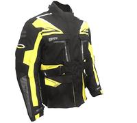 ViPER Python Men Adventure Motorbike Waterproof Jacket Textile Cordura Motorcycle CE Approved Under Armour Protective With Removable Thermal Jacket For All Season (Black/Fluo,XL)